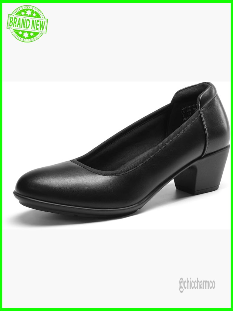 Low Chunky Block Heel Pumps For Women